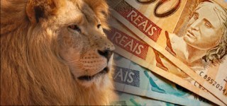 dinheiro e o leão da Receita Federal