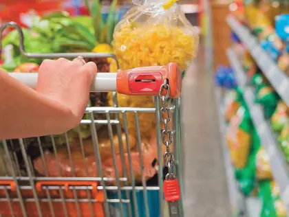 carrinho de compras com produtos dentro